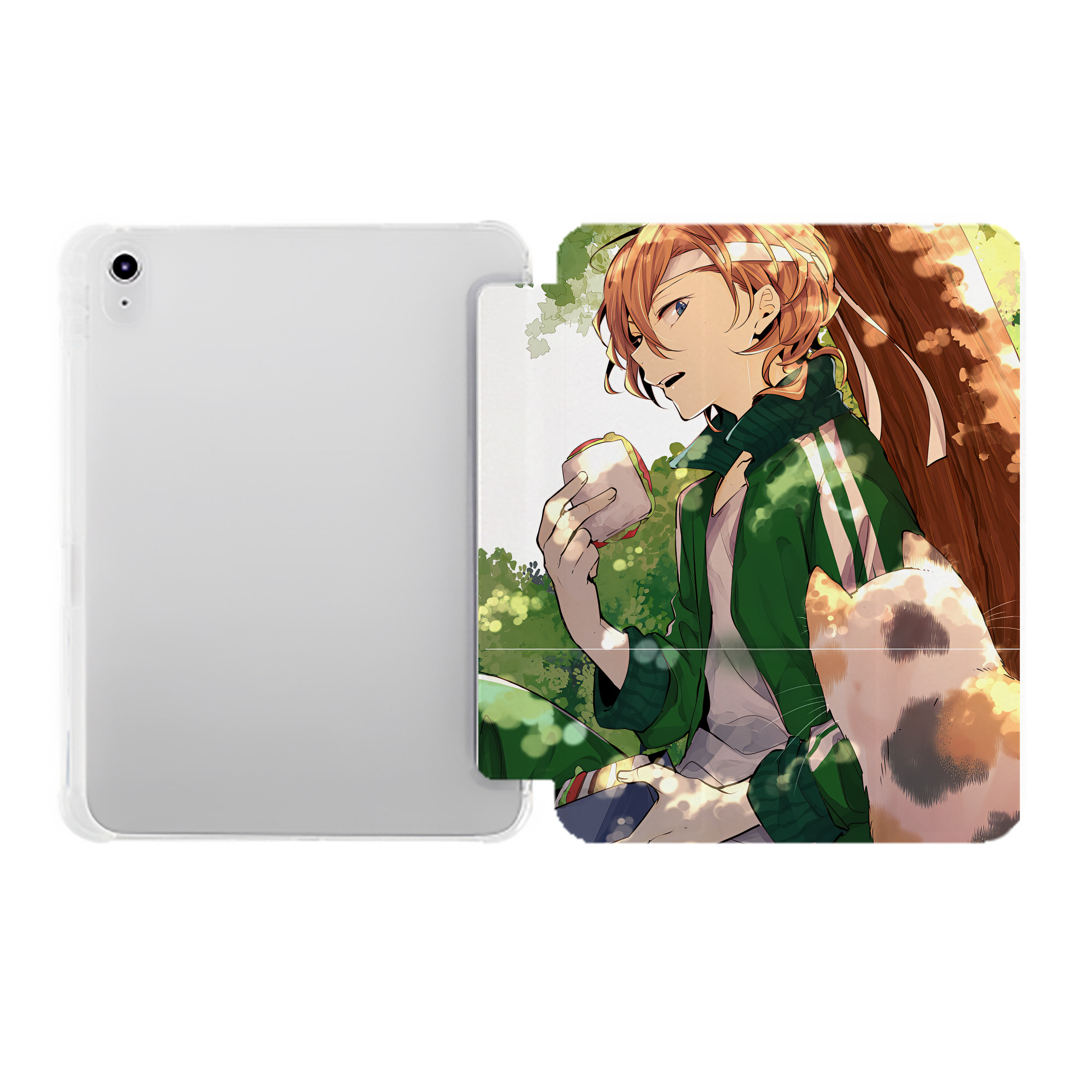 （画像用） 文豪ストレイドッグス Bungo Stray Dogs IPad ケース ペン収納付き 三つ折りスタンド PUレザー×シリコン 対応機種9.5/10.5/10.9インチ